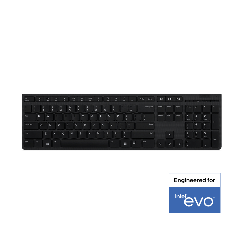 Lenovo 4Y41K04031 tastatur Kontor RF trådløs + Bluetooth US Engelsk Grå