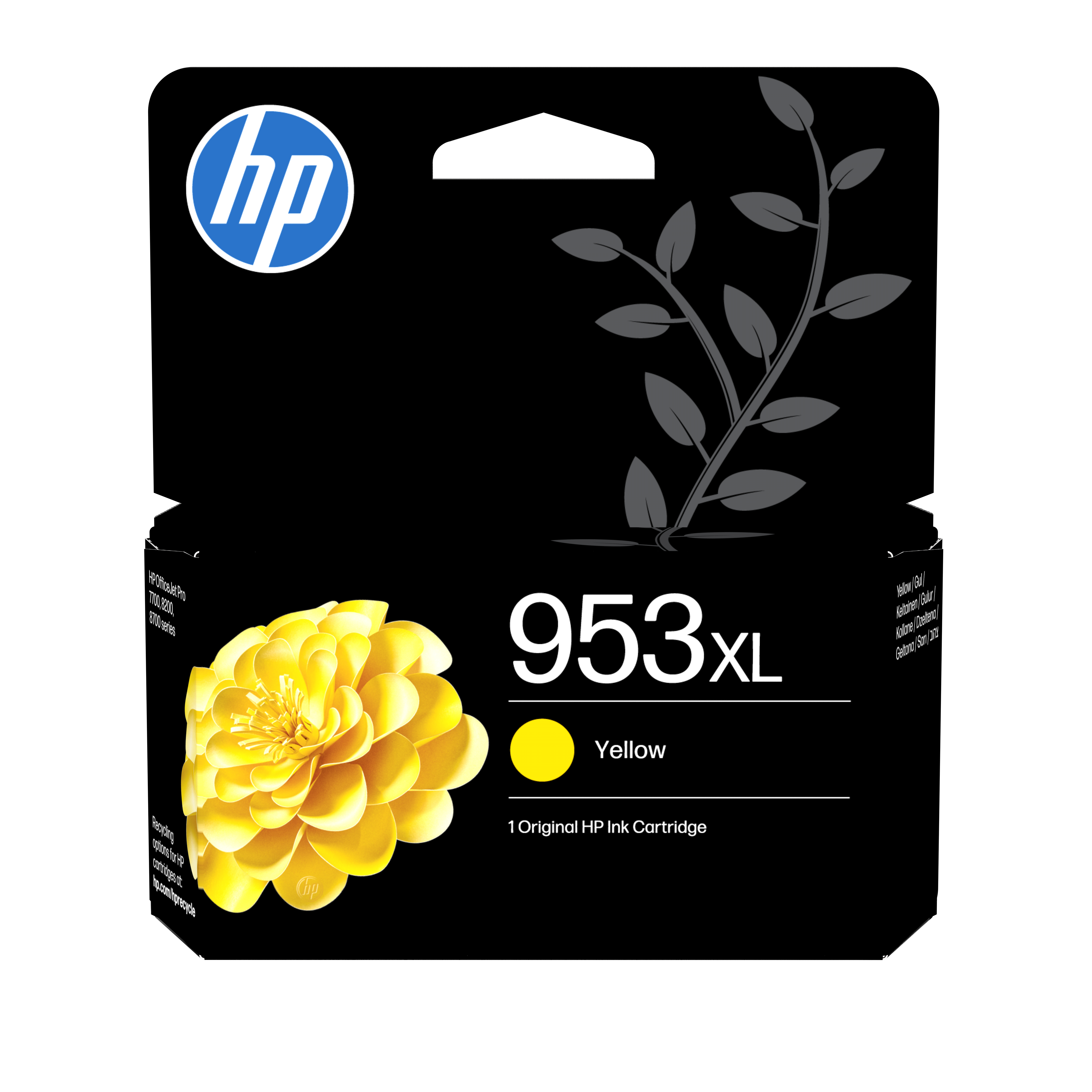 HP 953XL høykapasitets gul original blekkpatron