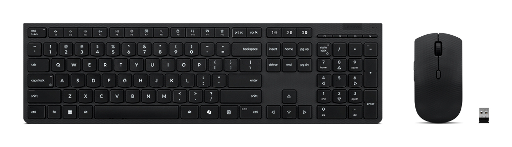 Lenovo 4X31R64357 tastatur Mus inkludert Kontor RF trådløs + Bluetooth QWERTY Nordisk Grå