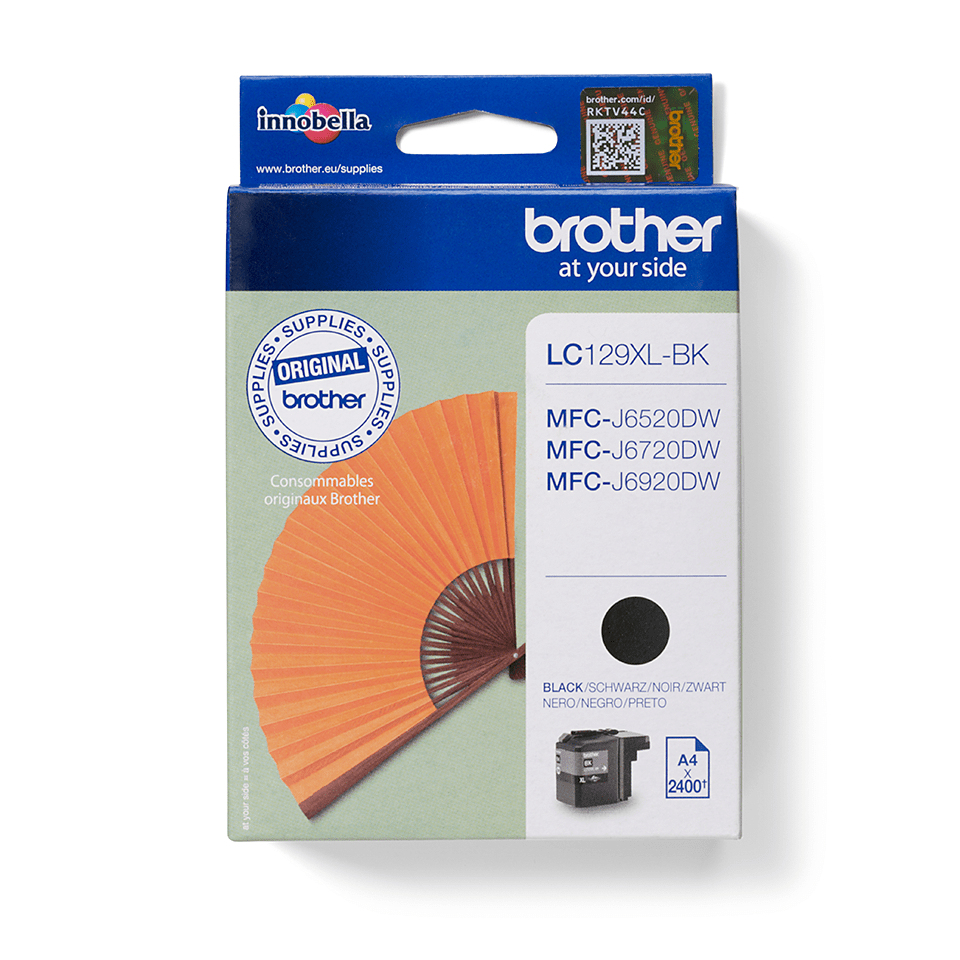 Brother LC129XLBK blekkpatron 1 stykker Original Høyt (XL) utbytte Svart