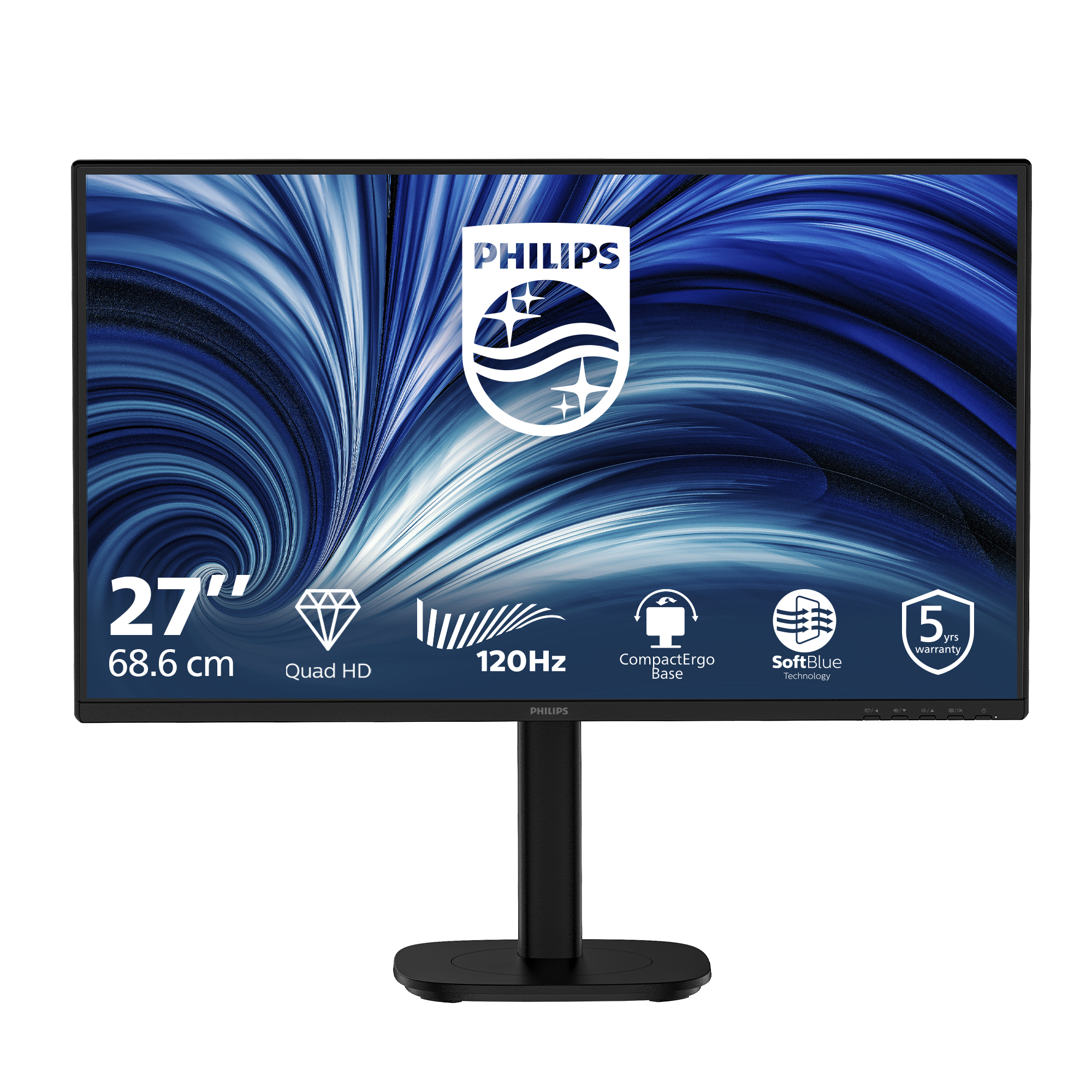 Philips 27B2N3500/00 PC-skjerm 68,6 cm (27") 2560 x 1440 piksler Full HD LCD Svart