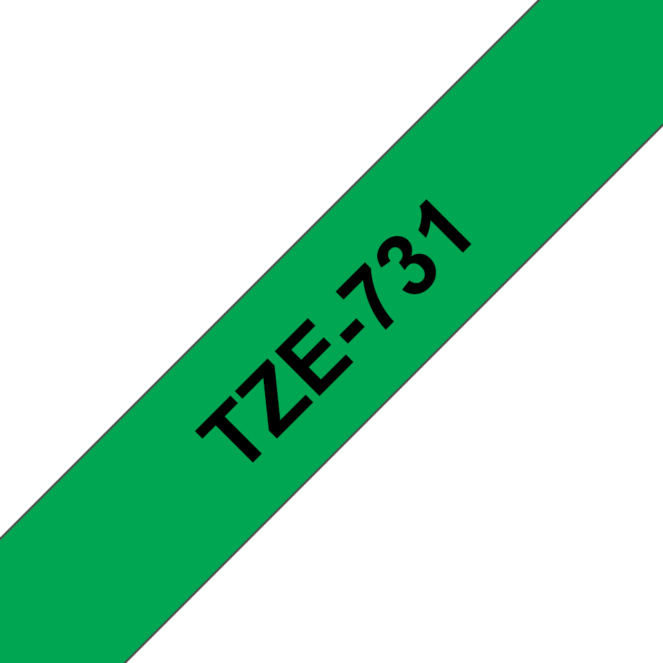 Brother TZE-731 etikettlagingsbånd Svart på grønt