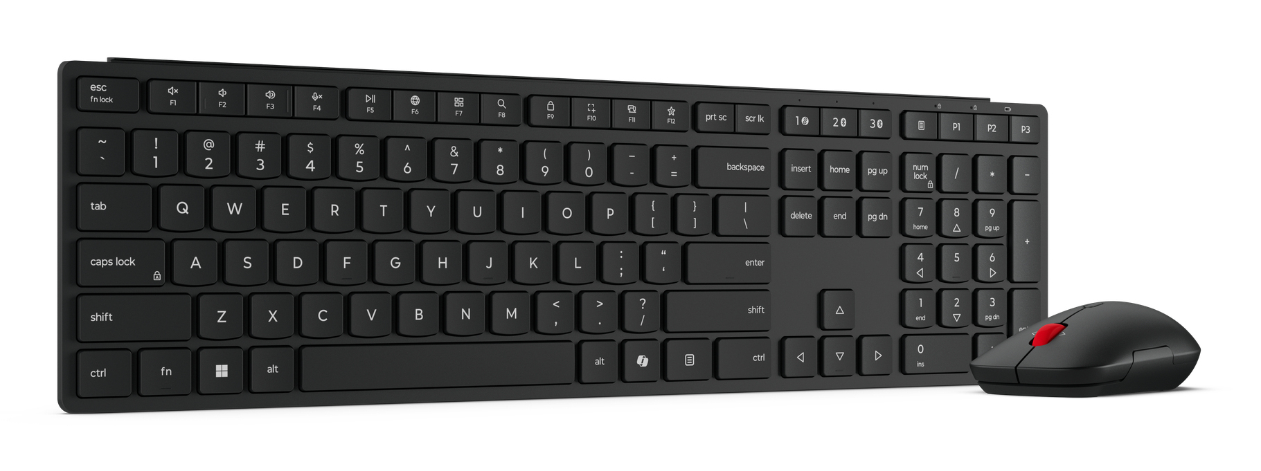 Lenovo 4X31S04854 tastatur Mus inkludert Hjem/Kontor RF trådløs + Bluetooth Nordisk Svart