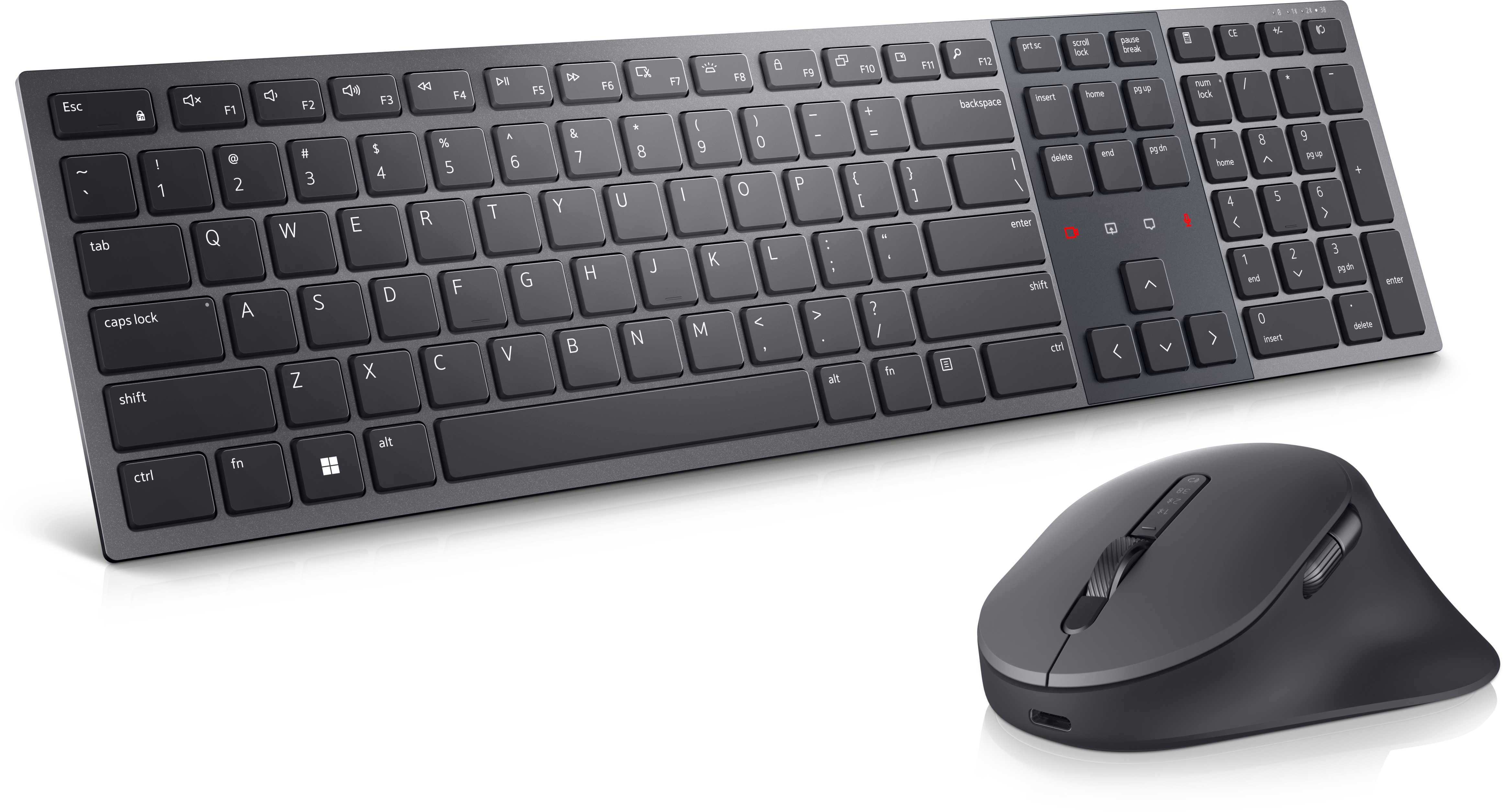 DELL KM900 tastatur Mus inkludert Kontor RF trådløs + Bluetooth QWERTY Nordisk Grafitt