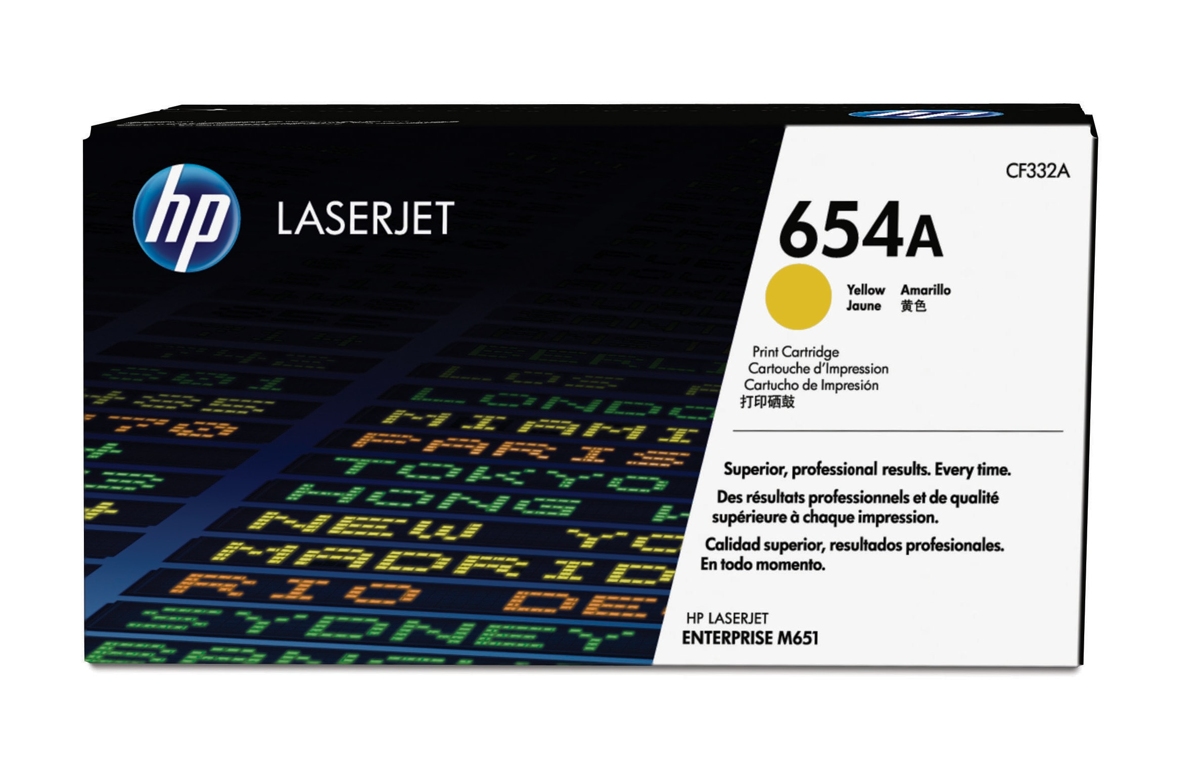 HP 654A gul original LaserJet-tonerkassett