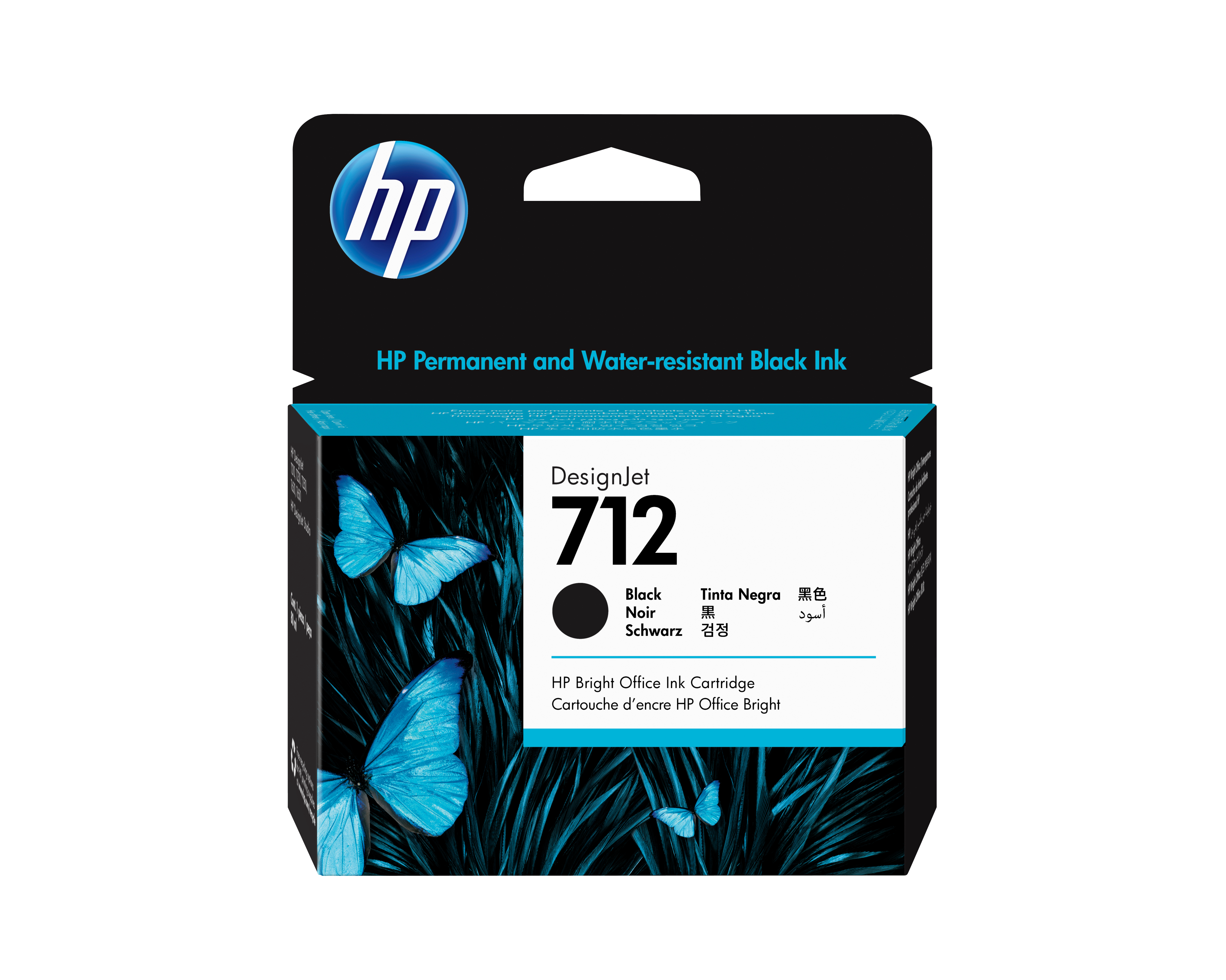 HP 712 svart DesignJet-blekkpatron, 80 ml