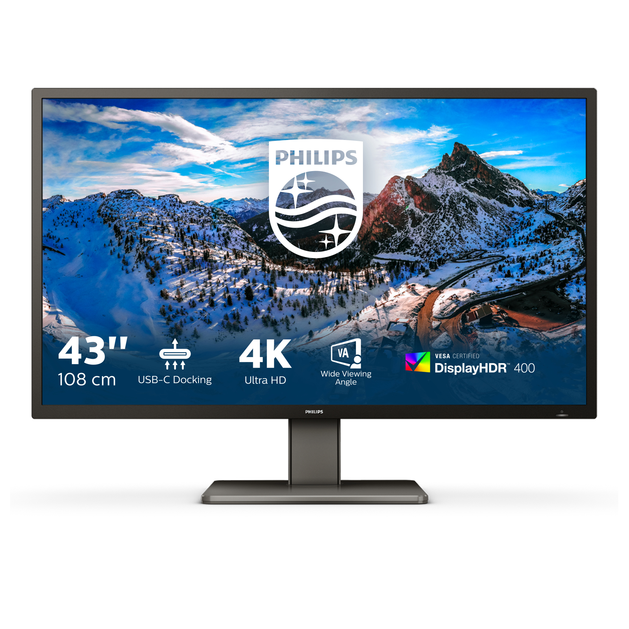 Philips P Line 439P1/00 PC-skjerm 108 cm (42.5") 3840 x 2160 piksler 4K Ultra HD LCD Svart