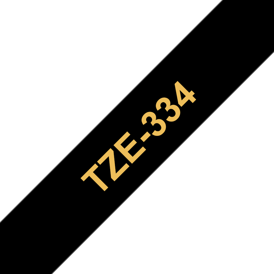 Brother TZE-334 etikettlagingsbånd Gull på svart