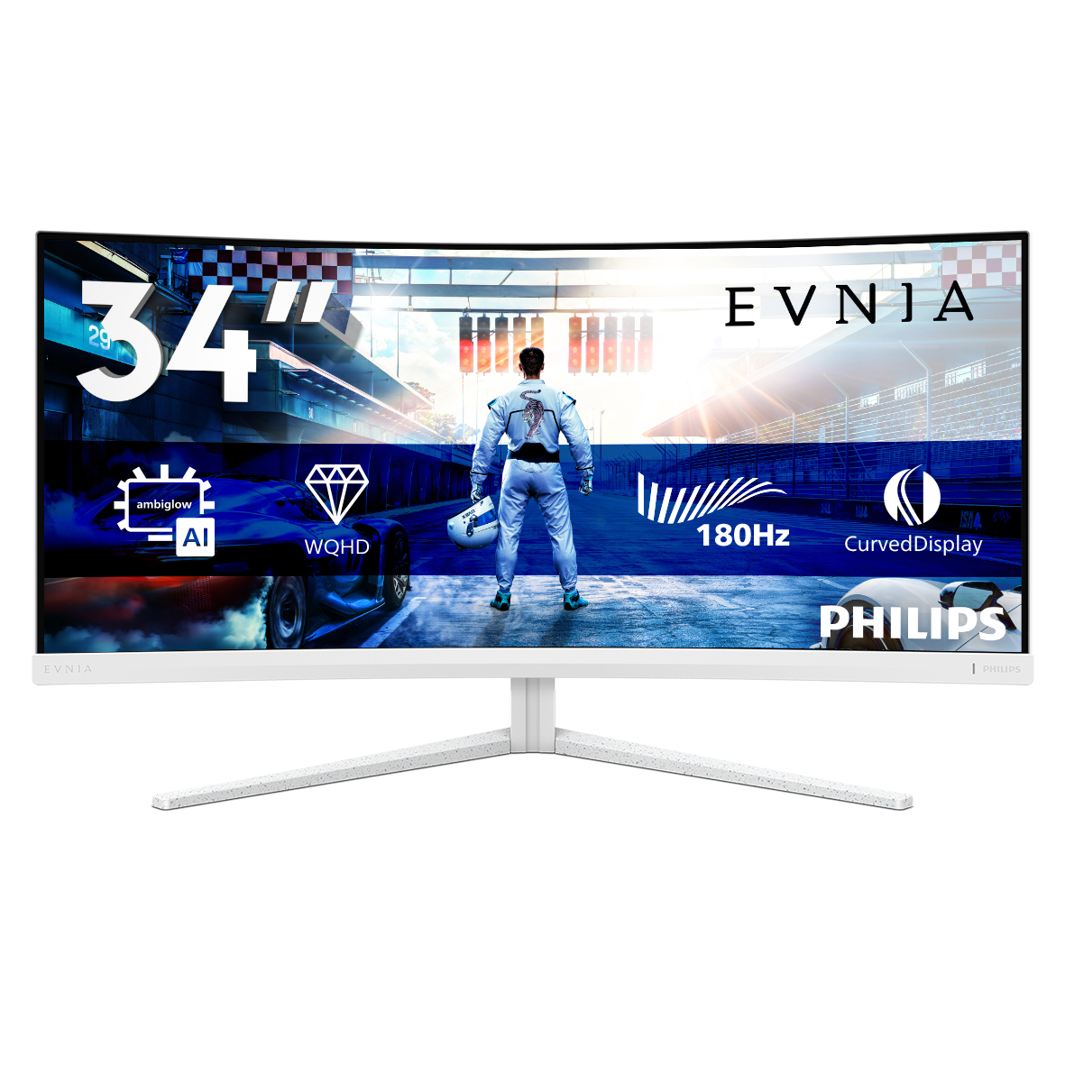 Philips Evnia 5000 34M2C5501A/00 PC-skjerm 86,4 cm (34") 3440 x 1440 piksler Wide Quad HD LCD Hvit
