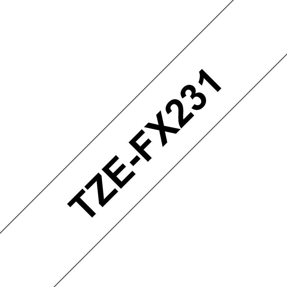Brother TZE-FX231 etikettlagingsbånd Svart på hvitt TZ
