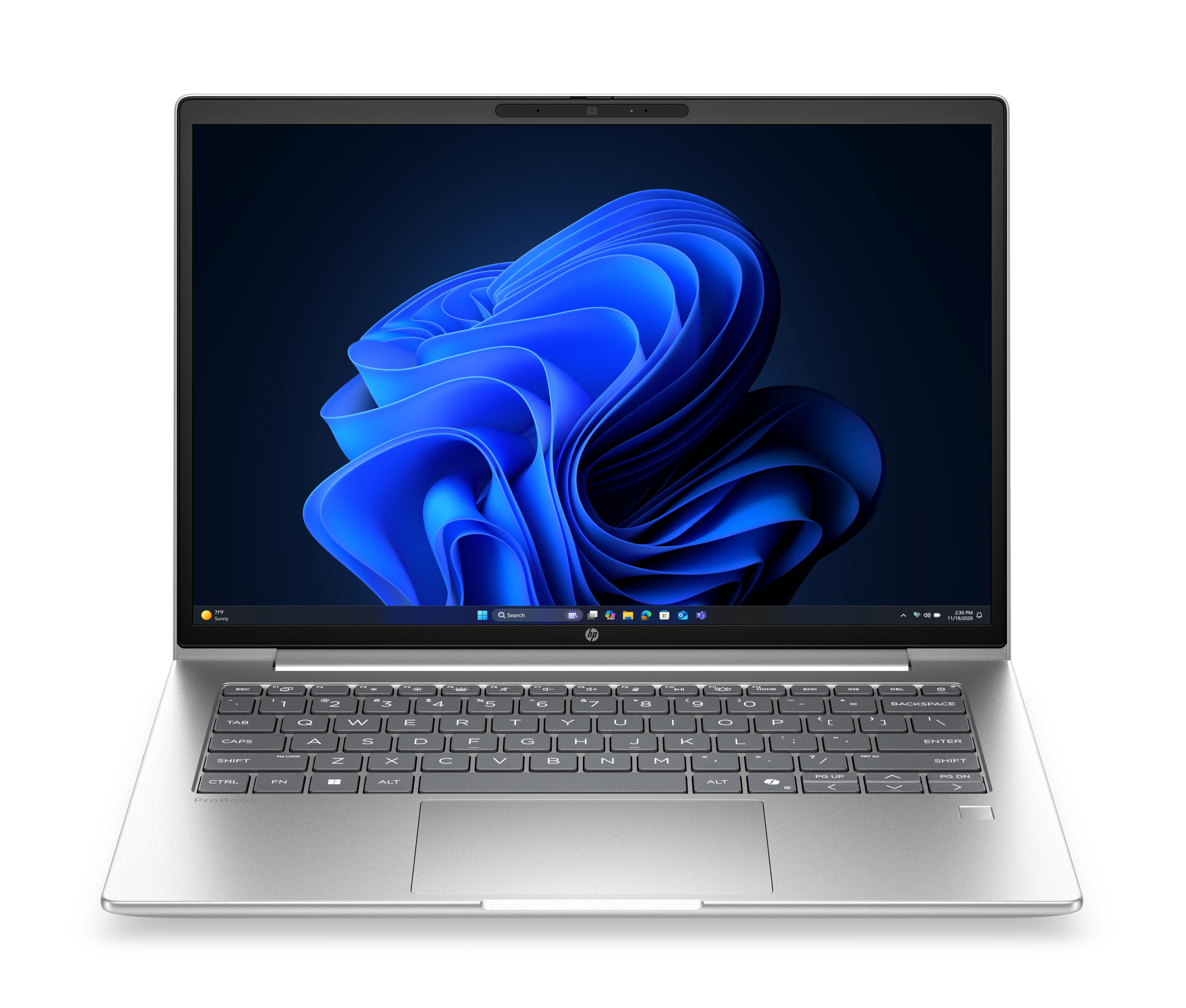 HP DX0L8AT bærbar PC AMD Ryzen™ 7 250 Laptop 35,6 cm (14") WUXGA 32 GB LPDDR5x-SDRAM 512 GB SSD Wi-Fi 7 (802.11be) Windows 11 Pro Sølv