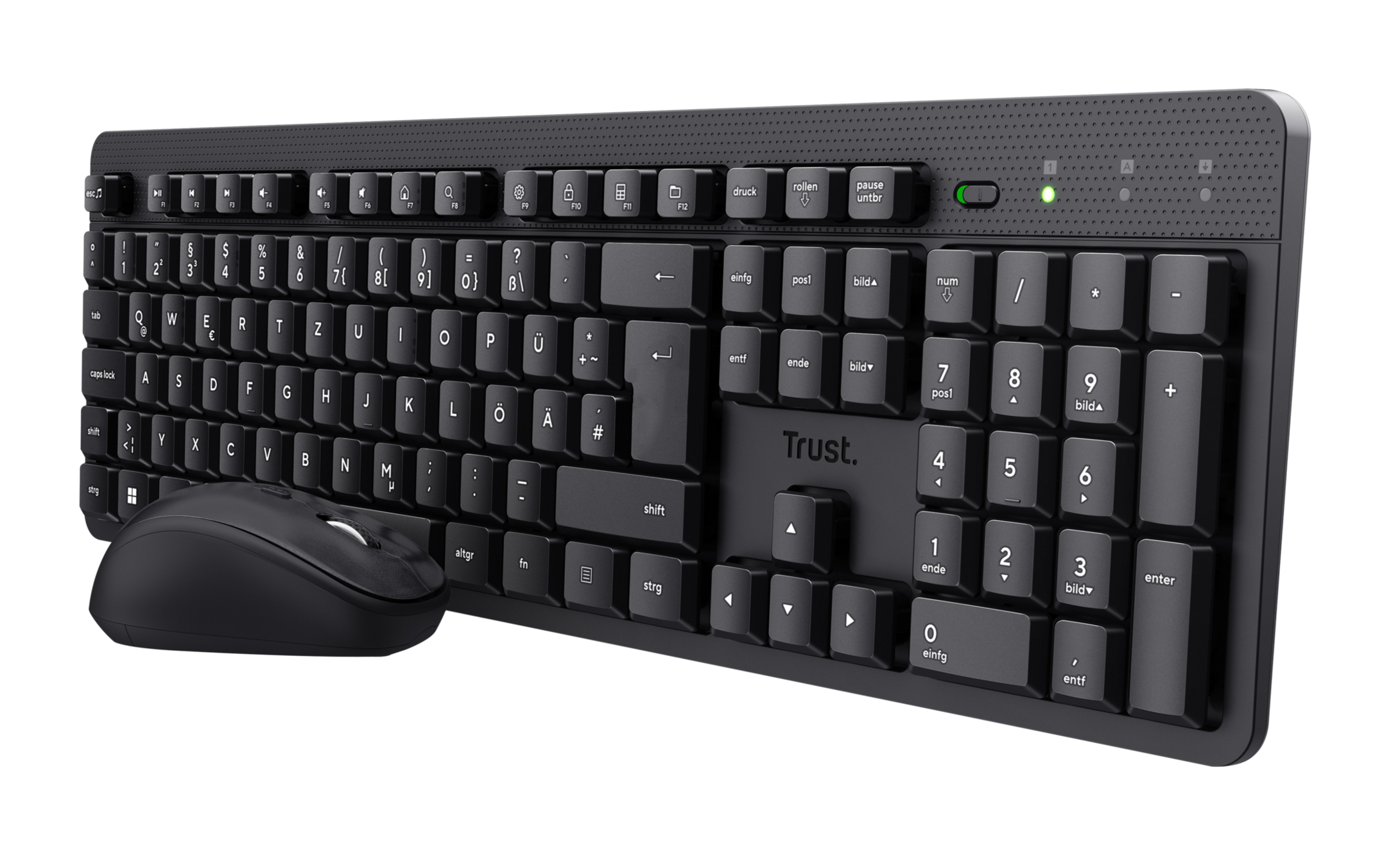 Trust TKM-360 tastatur Mus inkludert Kontor RF kabel-fri QWERTY Nordisk Svart