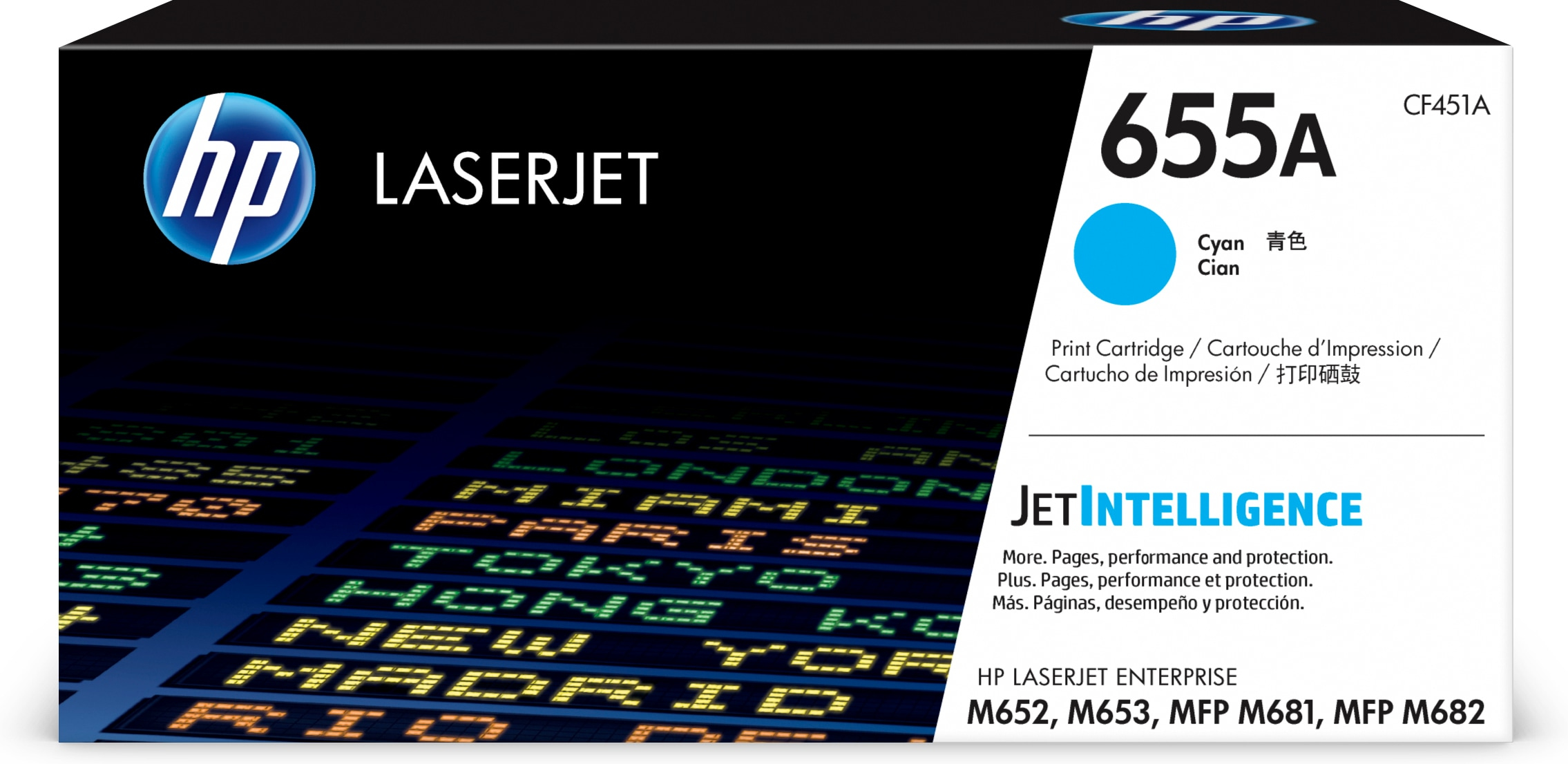 HP 655A cyan original LaserJet-tonerkassett