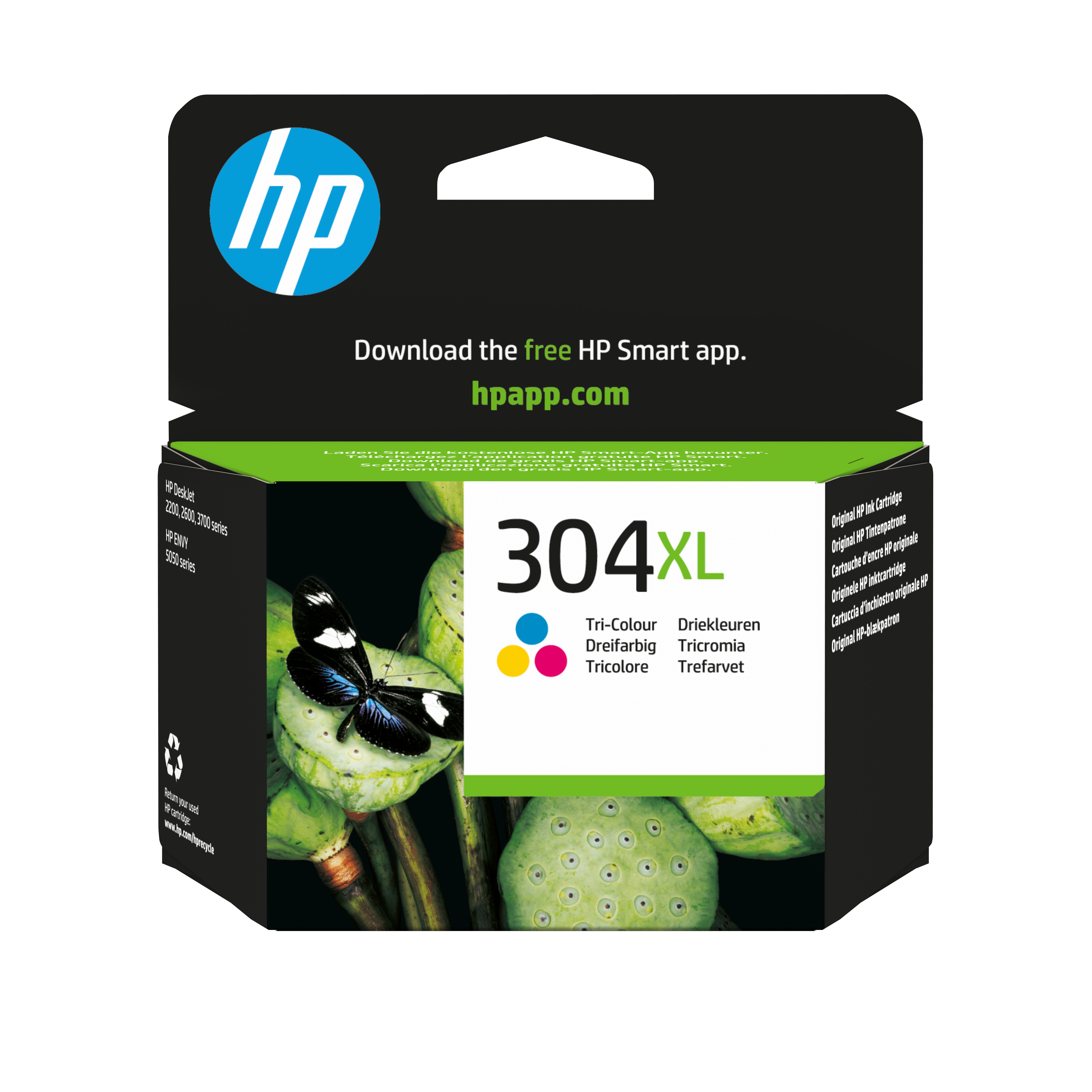 HP 304XL trefargers original blekkpatron