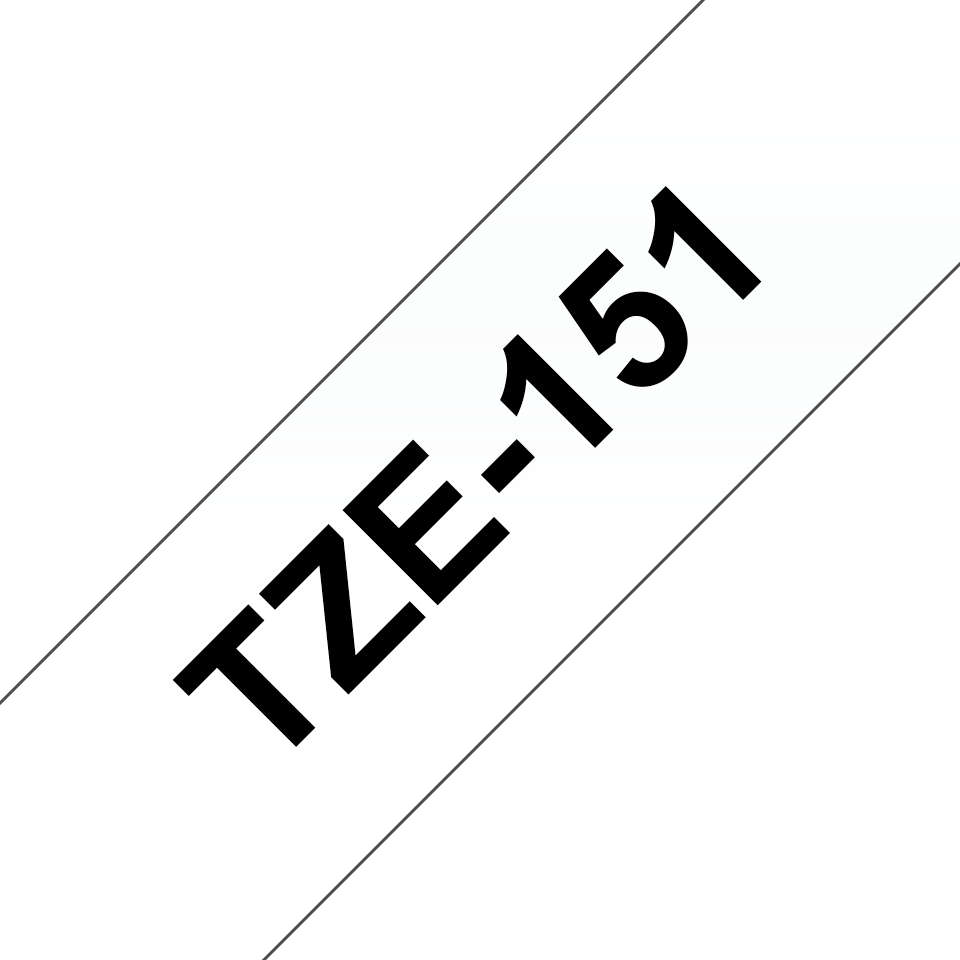 Brother TZE-151 etikettlagingsbånd Svart på gjennomsiktig