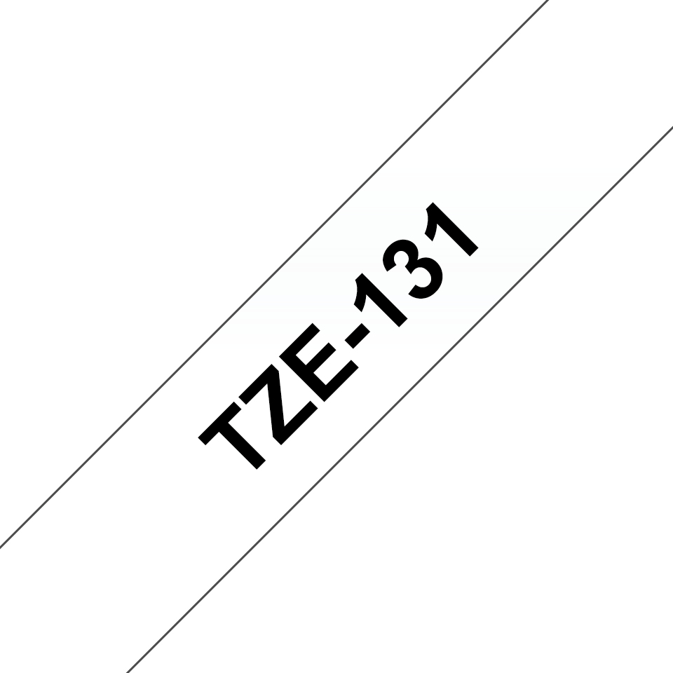 Brother TZE-131 etikettlagingsbånd Svart på gjennomsiktig