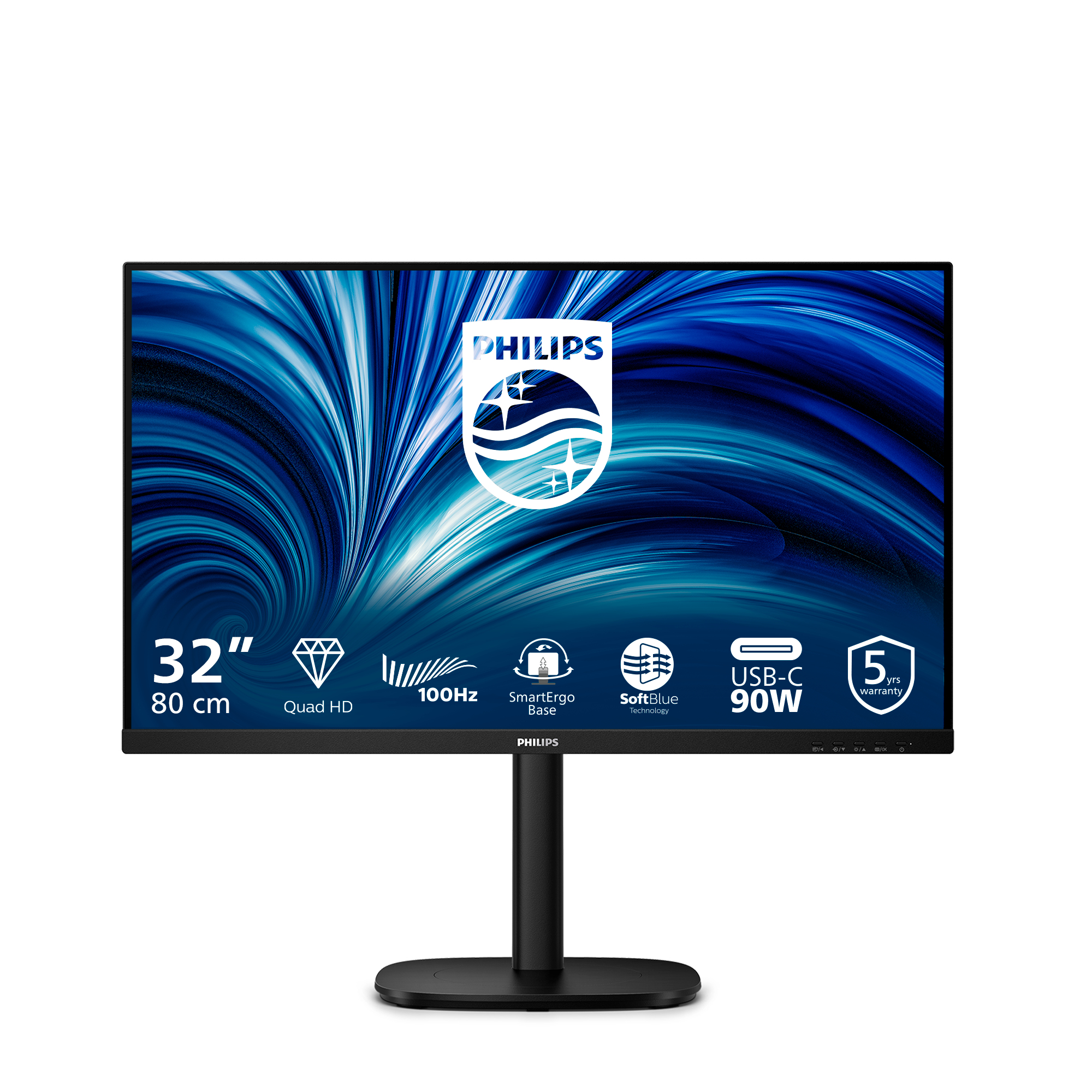 Philips 32B2U3601/00 PC-skjerm 80 cm (31.5") 2560 x 1440 piksler Quad HD LCD Svart