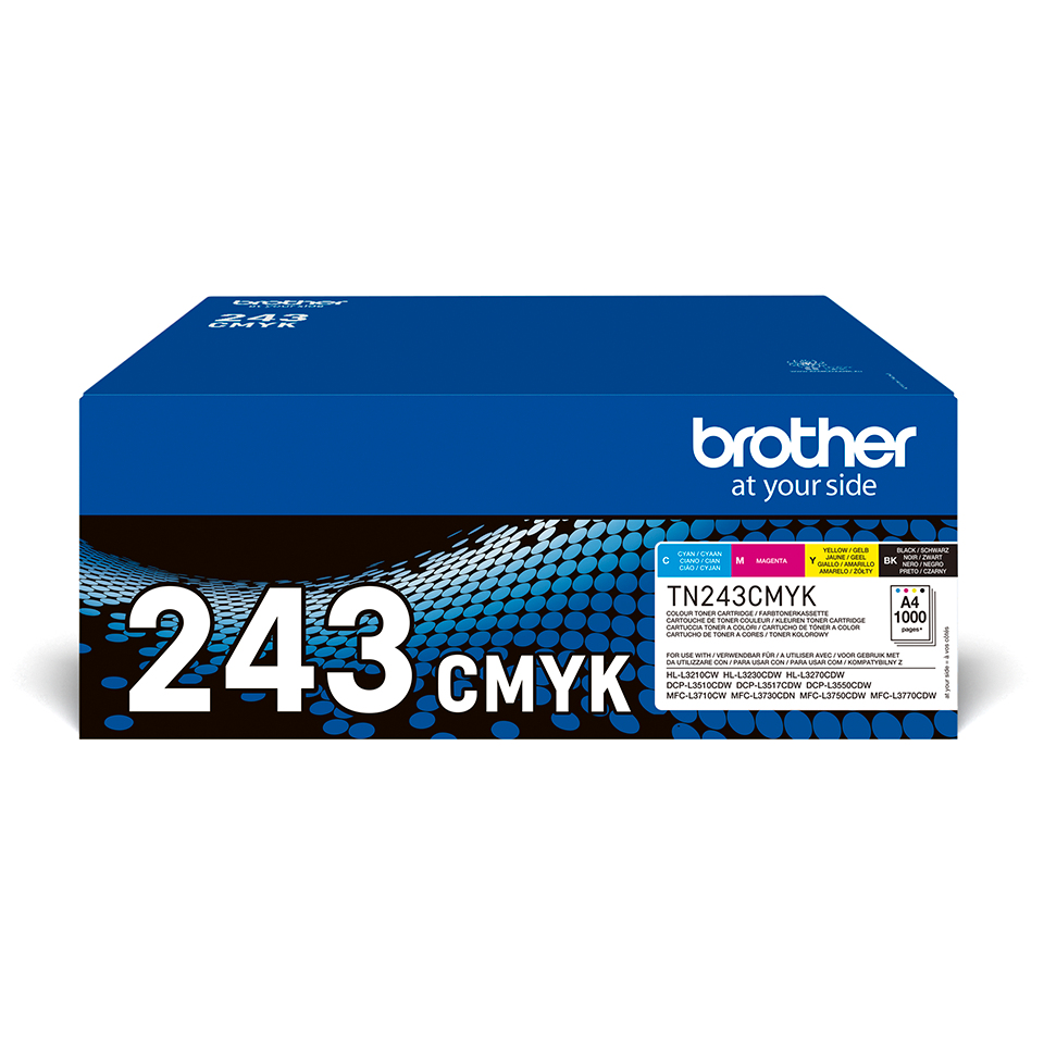 Brother TN-243CMYK tonerpatron 1 stykker Original Svart, Cyan, Fiolblå, Gult