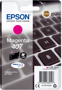 Epson 407L Tastatur DURABrite Ultra enkeltpakning magenta blekk