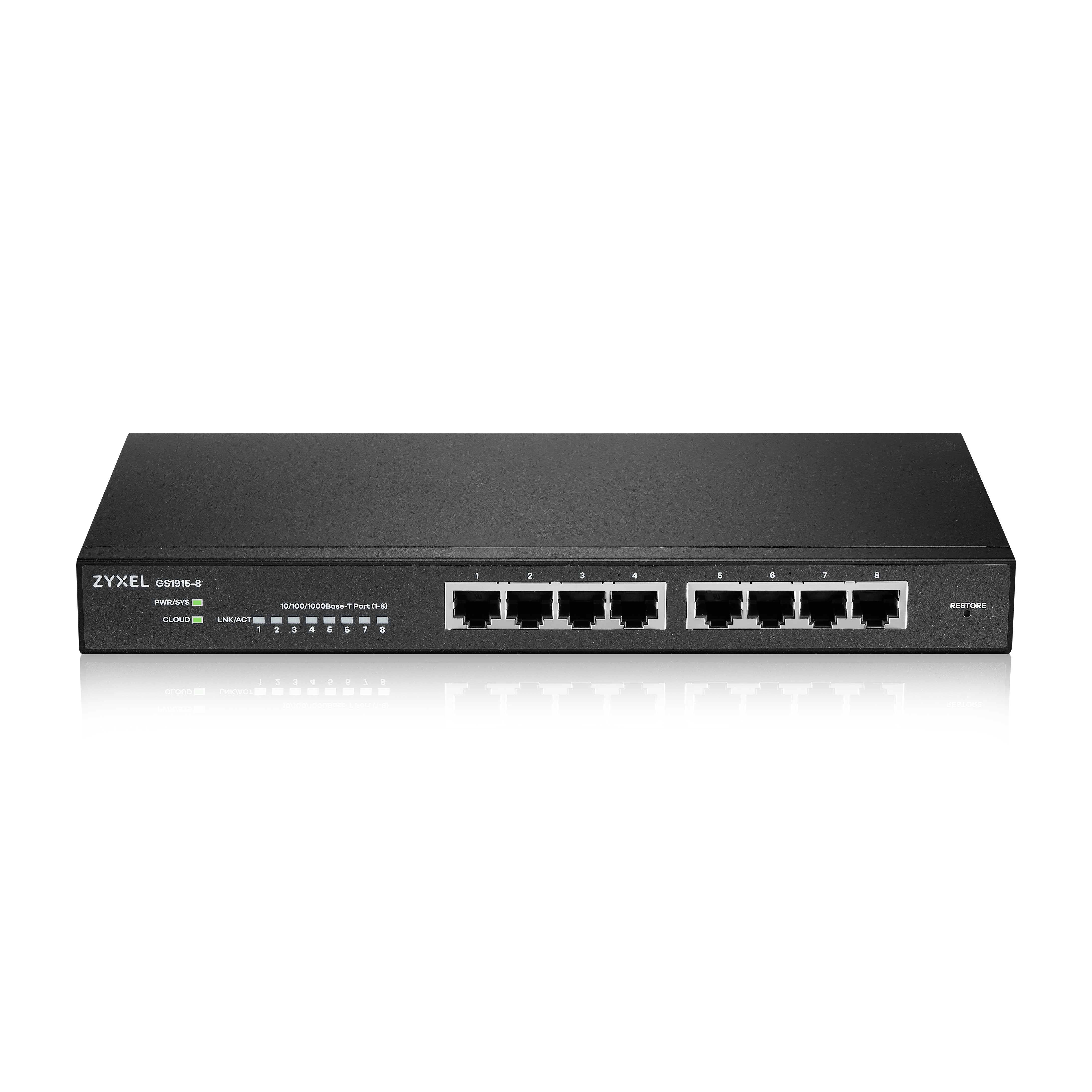 Zyxel GS1915-8 Håndtert L2 Gigabit Ethernet (10/100/1000) Svart