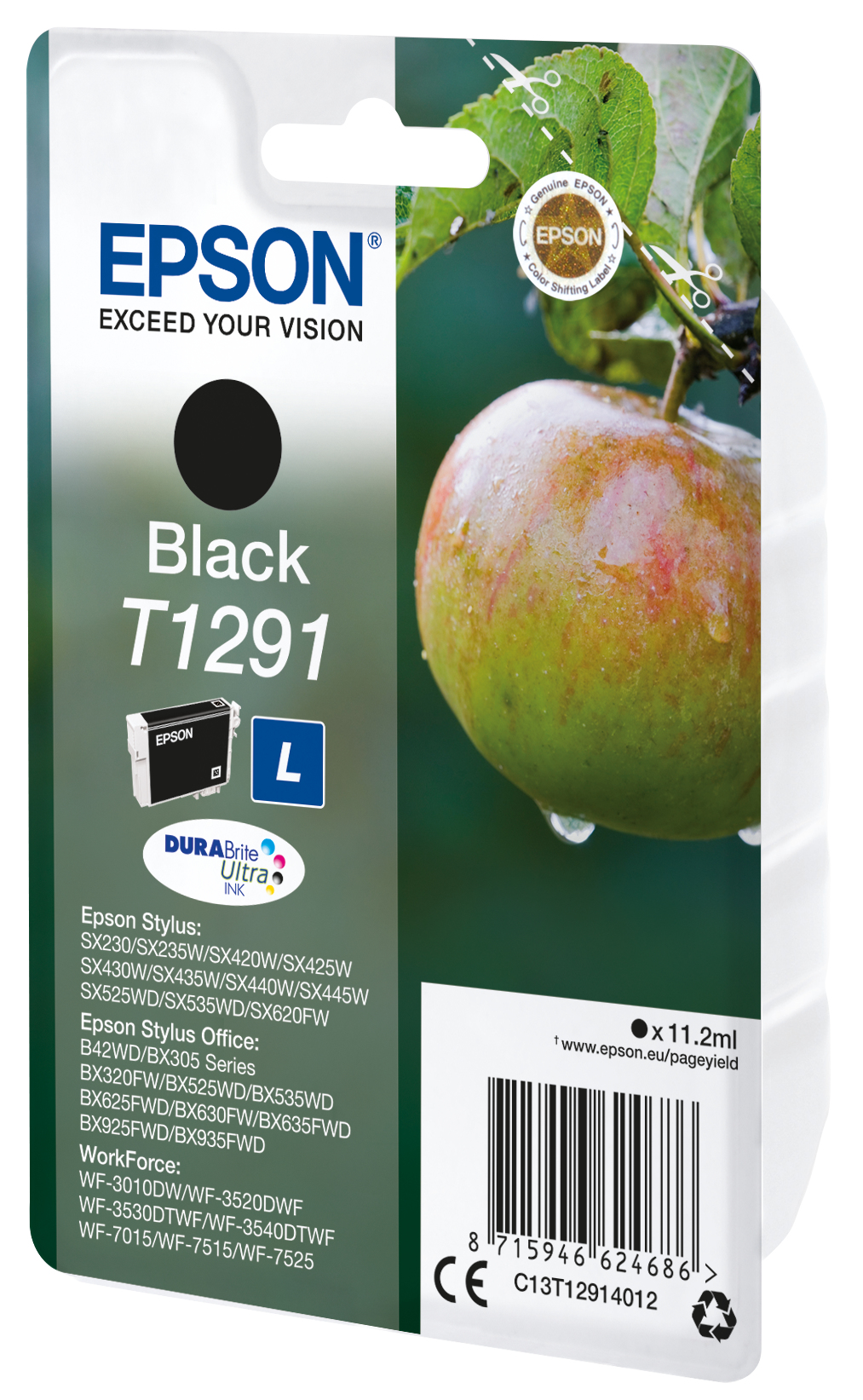 Epson Apple T1291 Eple DURABrite Ultra enkeltpakning sort blekk