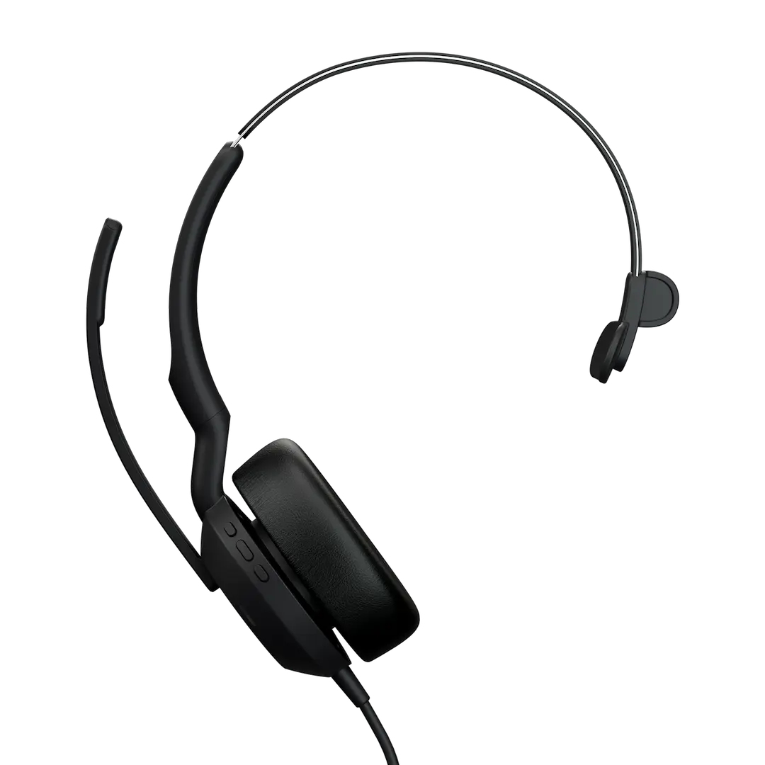 Jabra Evolve2 50 Hodesett Koblet med ledninger (ikke trådløs) Hodebånd Kontor/kundesenter USB Type-C / USB Type-A Bluetooth Svart