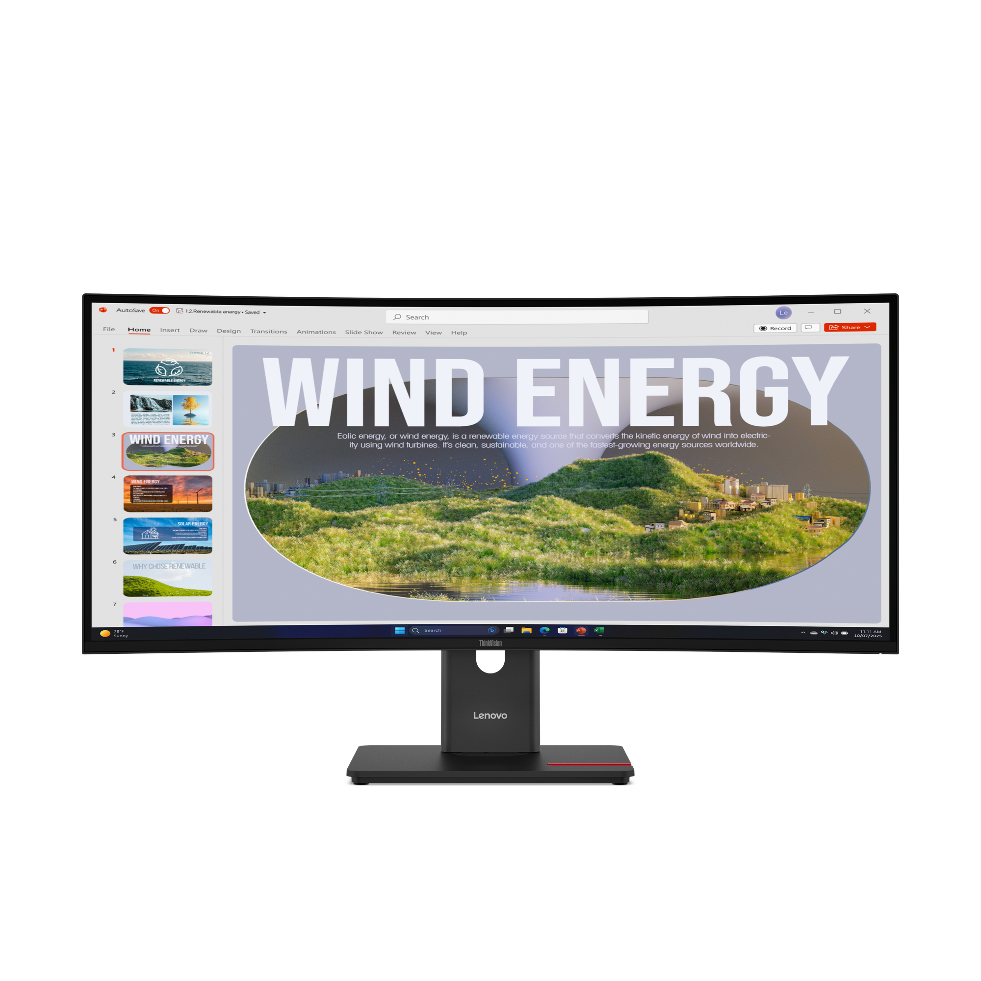 Lenovo ThinkVision T34WD-40 PC-skjerm 86,4 cm (34") 3440 x 1440 piksler Wide Quad HD LED Svart