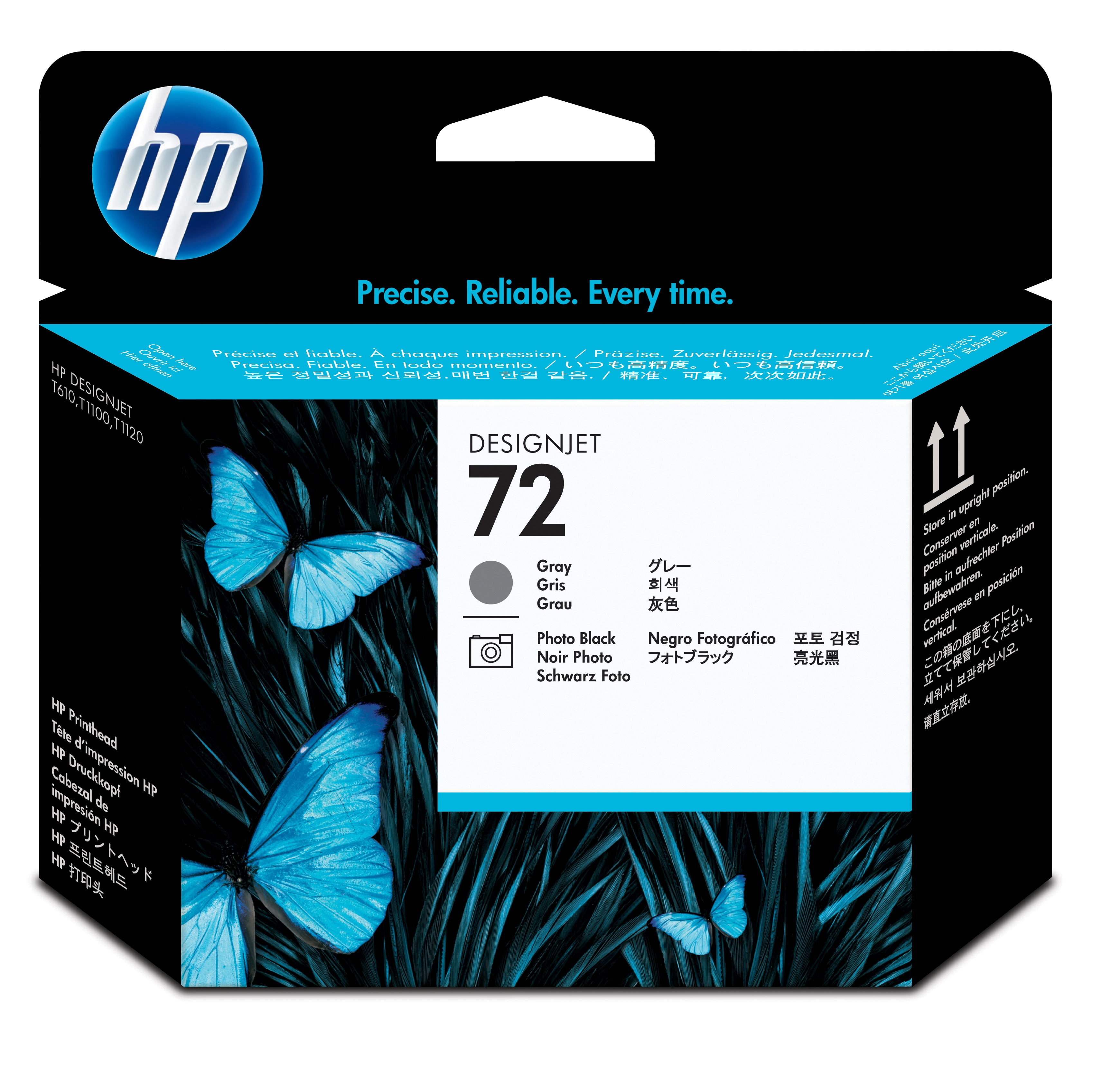 HP 72 grått og foto svart DesignJet-skrivehode