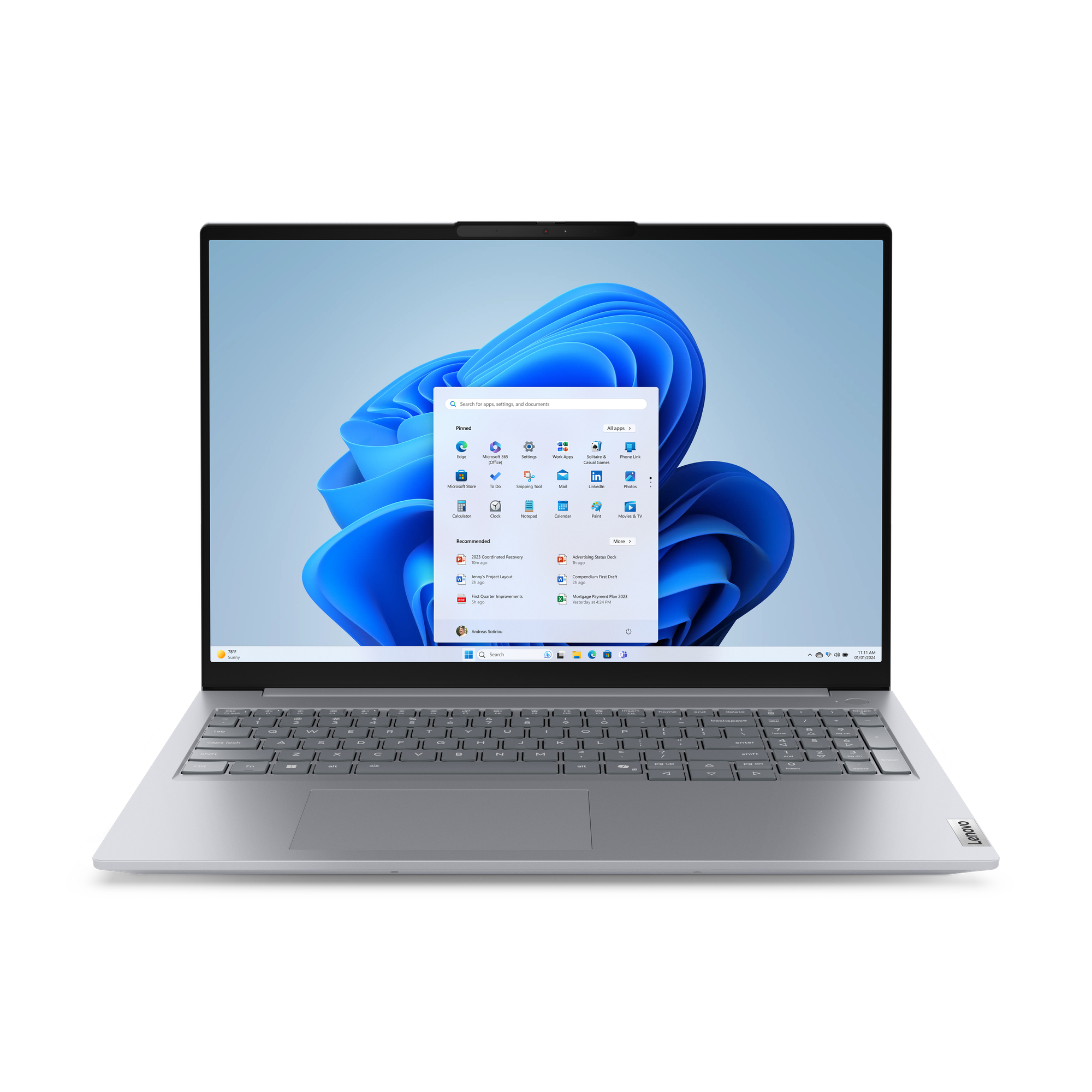 Lenovo ThinkBook 16 G8 IRL Intel Core 7 240H Laptop 40,6 cm (16") WUXGA 16 GB DDR5-SDRAM 512 GB SSD Wi-Fi 6E (802.11ax) Windows 11 Pro Grå Nordisk