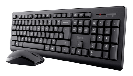 Trust Primo tastatur Mus inkludert Hjem/Kontor RF kabel-fri QWERTY Nordisk Svart