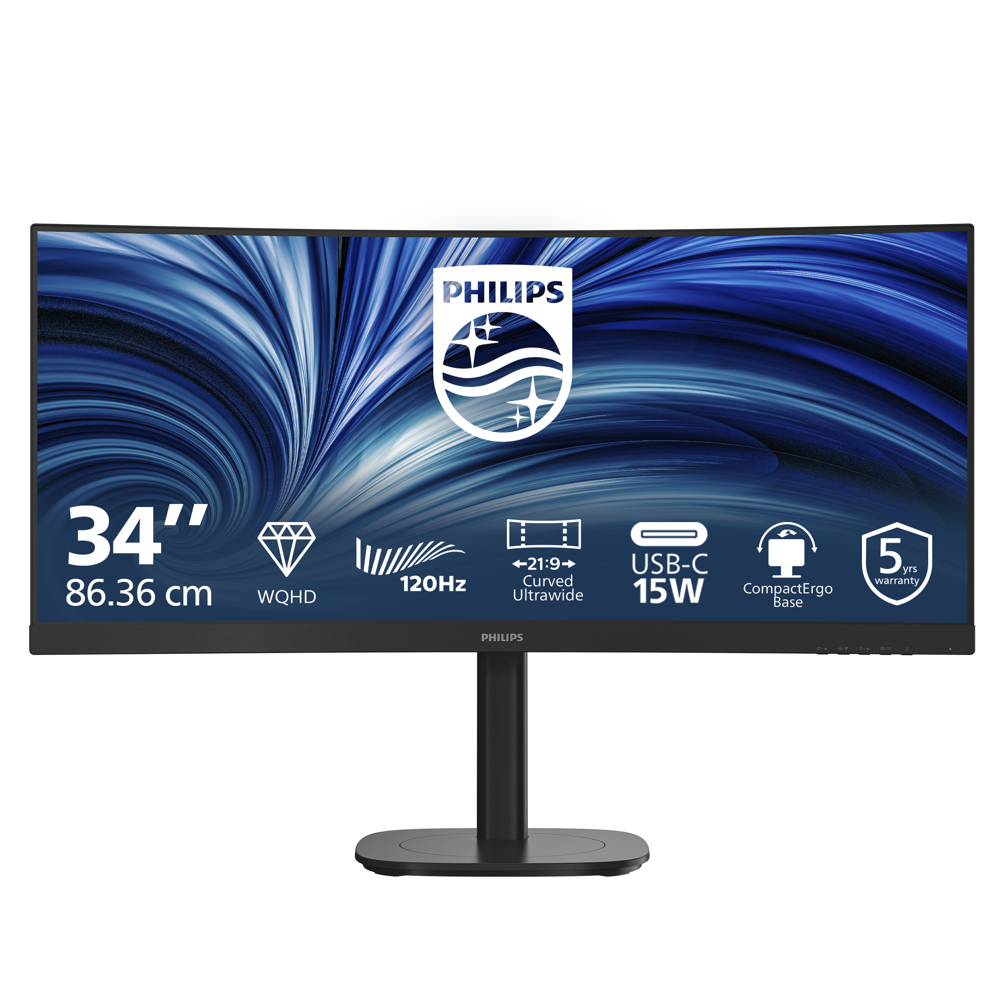 Philips 34B2N3500C/00 PC-skjerm 86,4 cm (34") 3440 x 1440 piksler Wide Quad HD LCD Svart