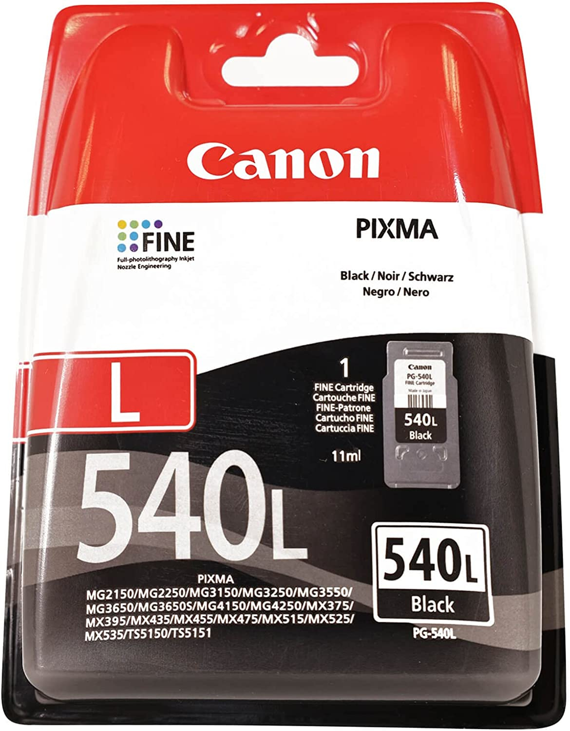 Canon PG-540L blekkpatron 1 stykker Original Standard utskriftsproduksjon Svart