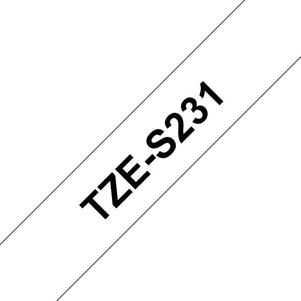 Brother TZE-S231 etikettlagingsbånd Svart på hvitt TZ