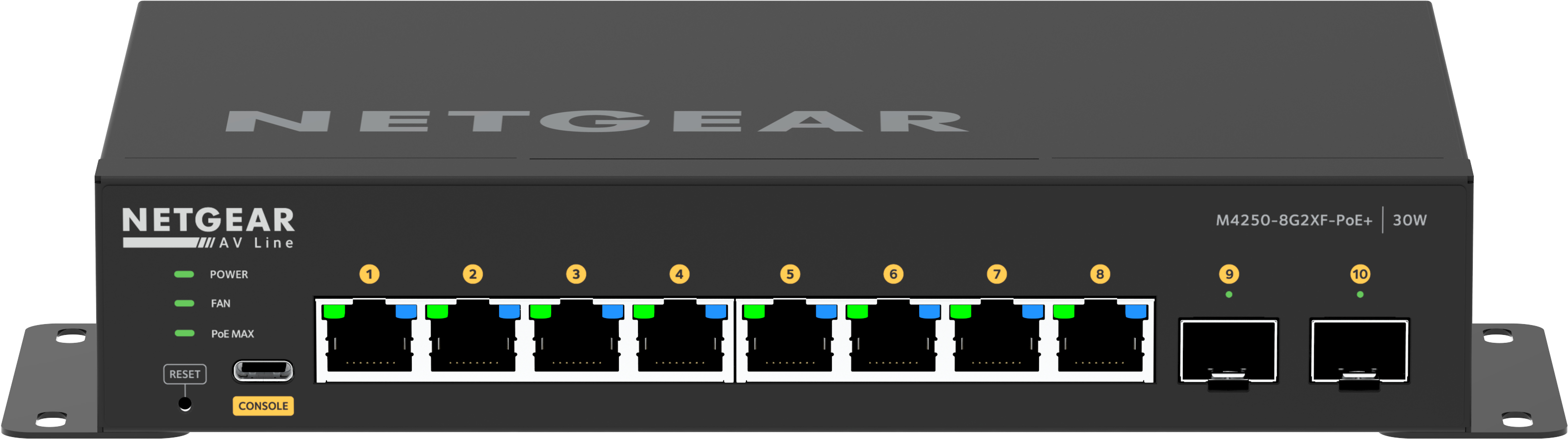 NETGEAR GSM4210PX Håndtert L2/L3 Gigabit Ethernet (10/100/1000) Strøm over Ethernet (PoE) Svart