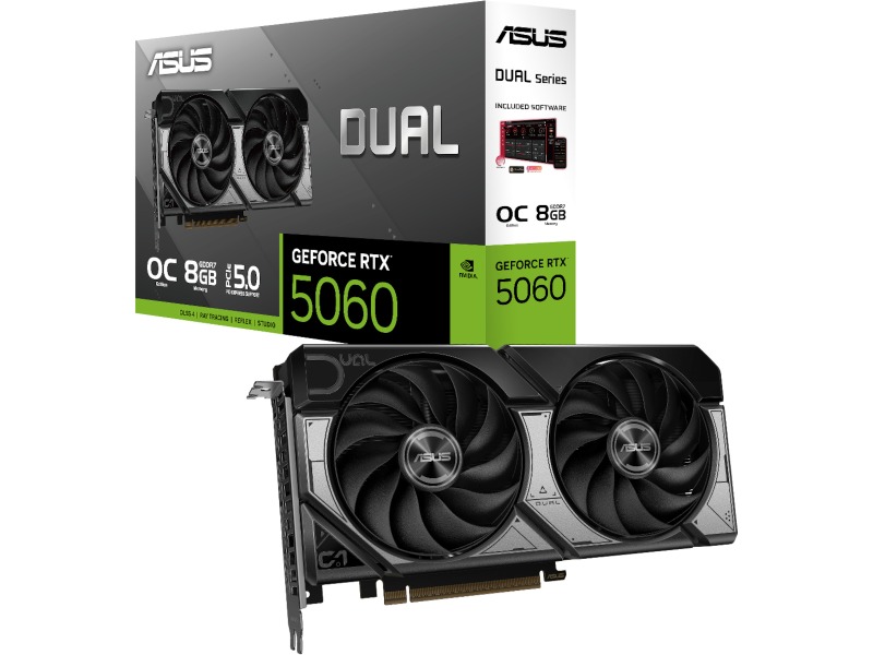 ASUS GeForce RTX 5060 DUAL OC - 8GB GDDR7 RAM - Grafikkort