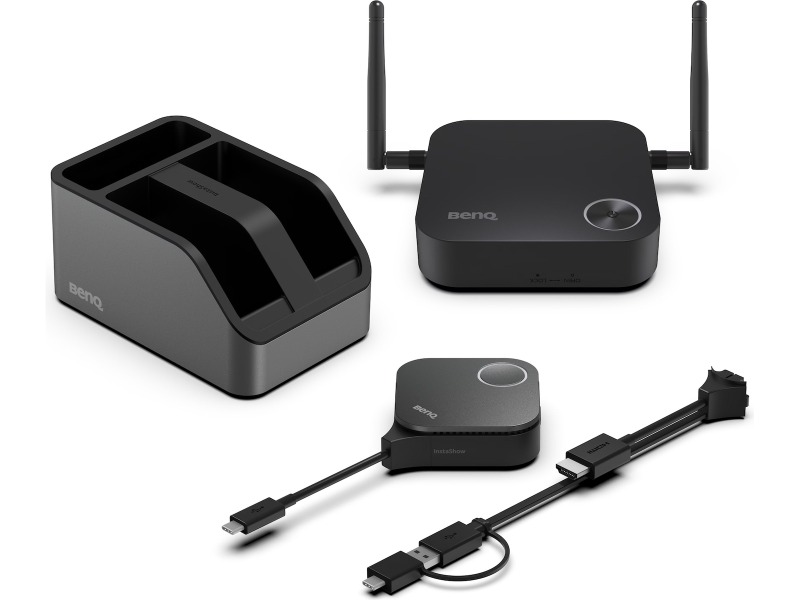 BenQ Instashow WDC15 4K Plug&Play trådløs presentasjon i møterom med USB-C og HDMI/USB transmitter