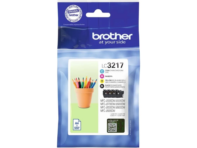 Brother Blekk LC3217VALDR ink cartridge value pack (CMYK)