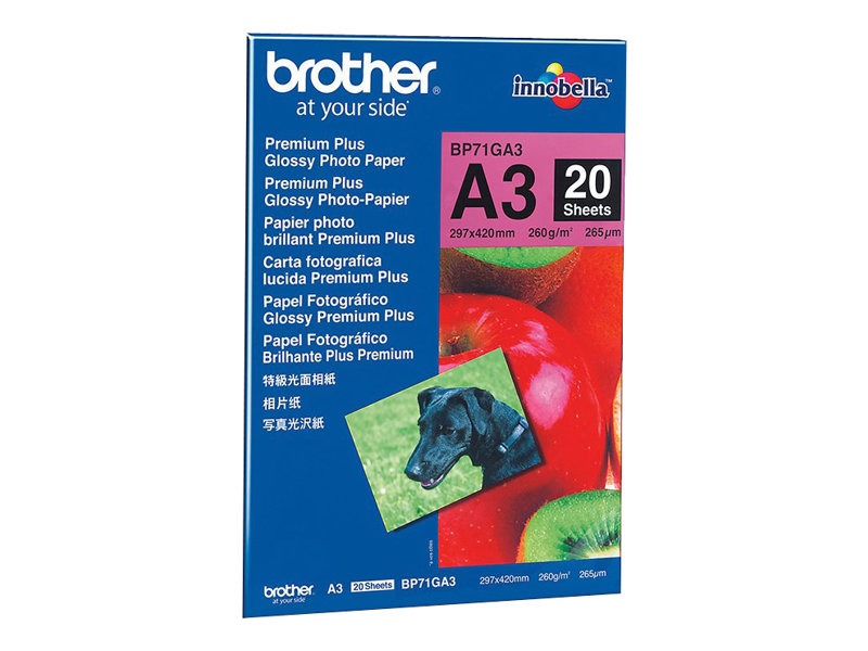 Brother BP71GA3 glanset A3 fotopapir 260 g/m². 20 ark.