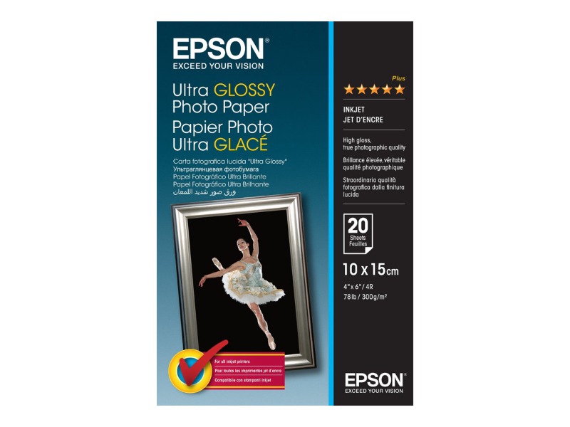 Epson 10x15cm Ultra Gloss Photo Paper 20 stk.