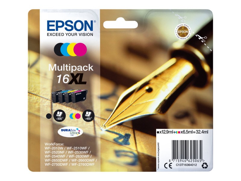 Epson 16XL Blekkpatron MultiPack Bk,C,M,Y, 500 sider