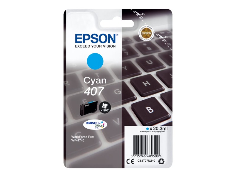 Epson 407 WF-4745 Series Ink Cartridge Cyan