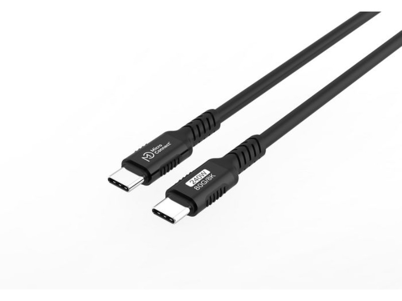 MicroConnect USB-C til USB-C-kabel Premium Flytende silikon, 240W, 80Gbps, USB4 Gen 3x2, 1m