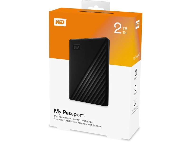 WD My Passport Ekstern 2TB Sort EXT HDD USB-A 2TB EKSTERN HDD