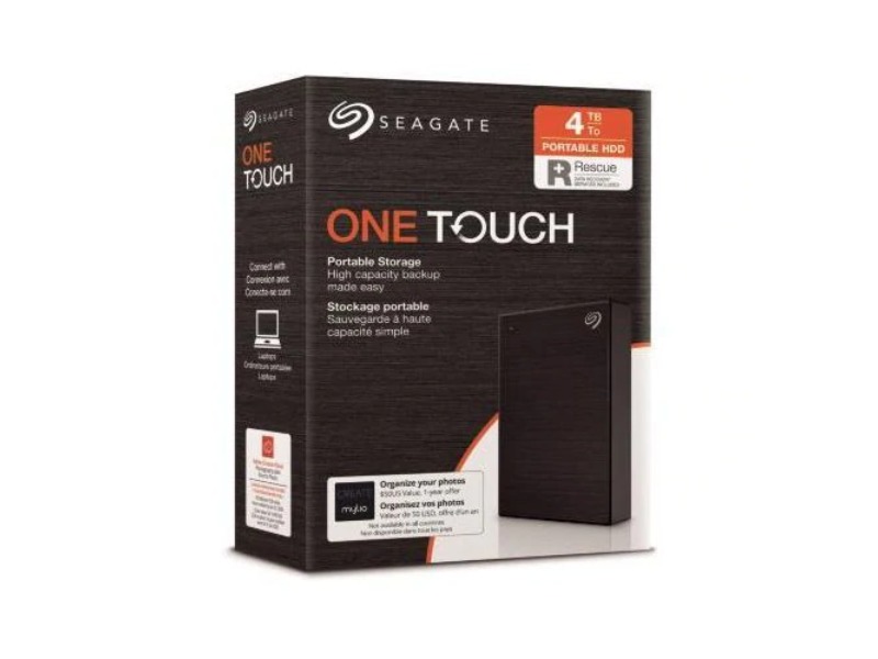 Seagate One Touch Ekstern HDD 4TB (sort)  USB 3.2 Gen 1, Mac/Windows EKSTERN HDD