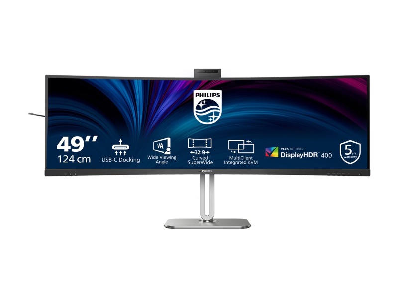 Philips 49" buet skjerm 49B2U5900CH – 5120x1440, USB-C, Dual QHD SuperWide