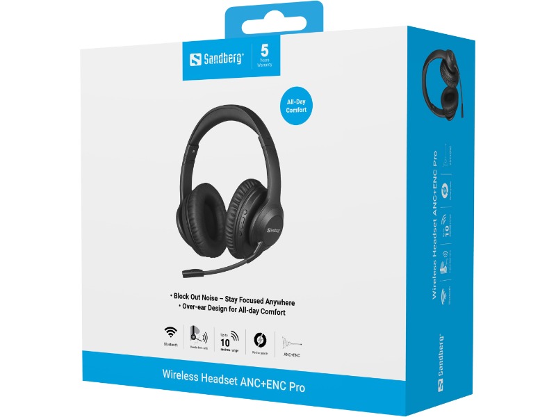 Sandberg Bluetooth Headset ANC+ENC Pro