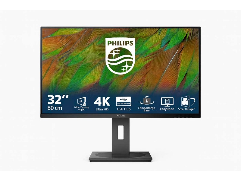 Philips 32" 4K skjerm 32B1N3800/00 3840x2160 VA, 4ms, 3500:1, Speakers, 2xHDMI/DP