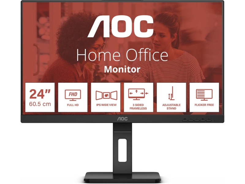 AOC 24" skjerm 24E3QAF 1920x1080 IPS, 75hz, 4ms, 1000:1, VGA/HDMI