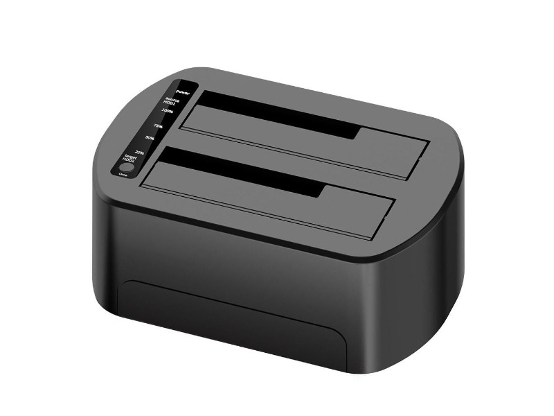 CoreParts USB3.0 dual bay HDD clone docking station with RGB gaming design. With Cloner and Docking Function